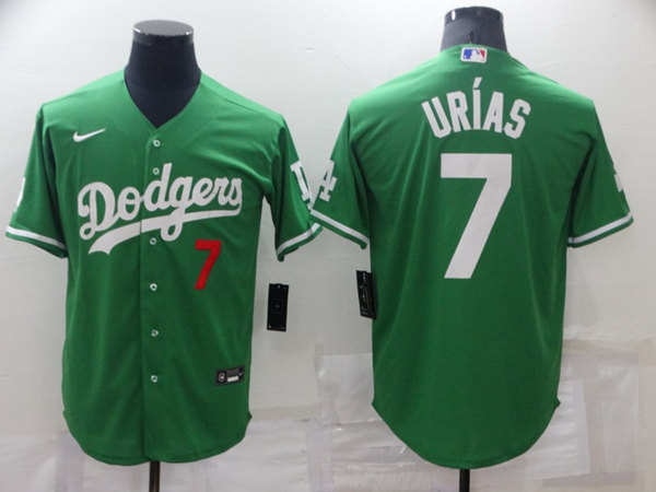 Men's Los Angeles Dodgers #7 Julio Urias Green Stitched Baseball Jersey